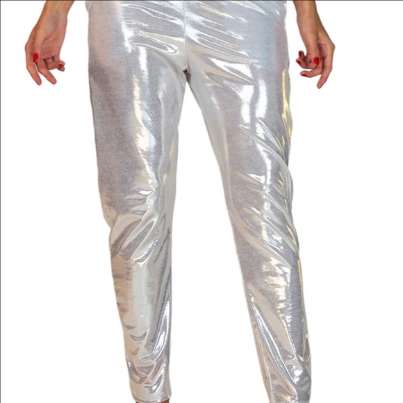 Elizabeth & Nicole Pants - Shimmering Silver Womens 2X Leggings Elizabeth & Nicole